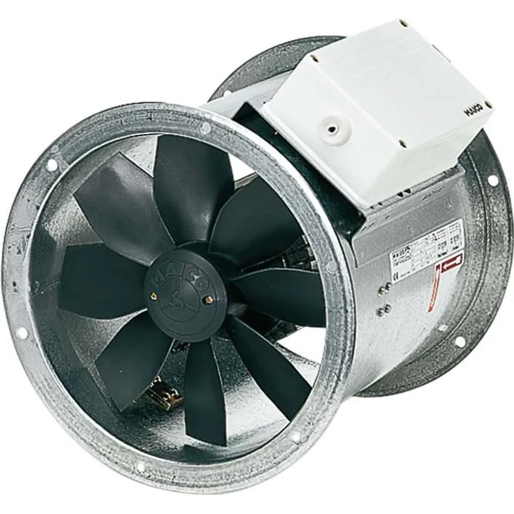 Maico MAI DZR50/4B, Axial-Rohrventilator mit 1,3A Nennstrom, IP 55, wartungsfrei, verzinktes Stahlblech, bis zu 8000 m³/min Luftförderleistung