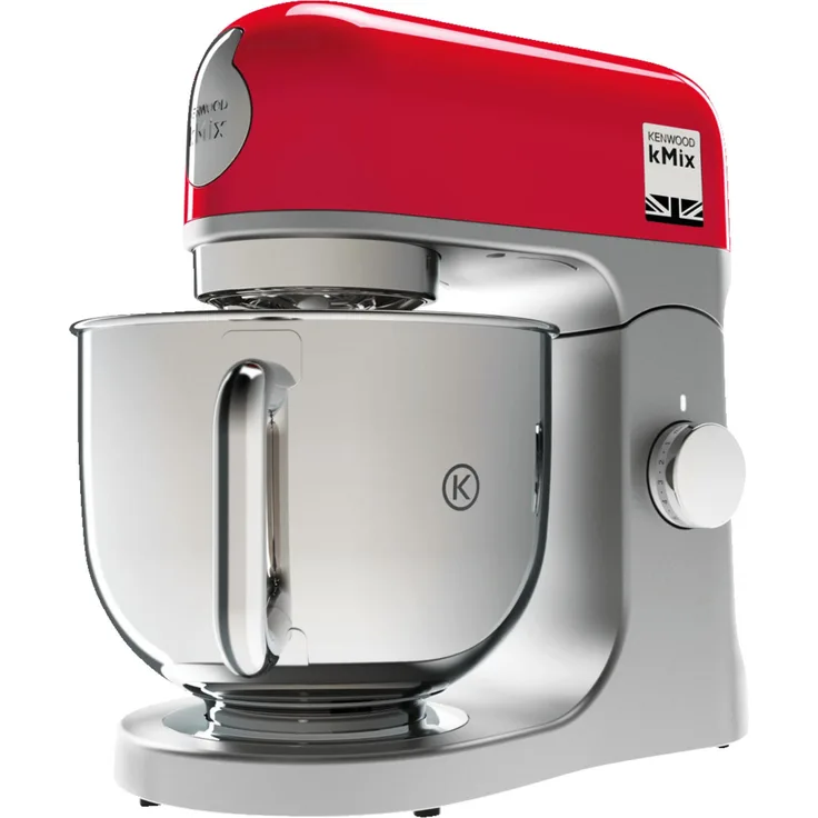 Kenwood kMix KMX750RD Küchenmaschine, 5 Liter Edelstahl-Schüssel, Safe-Use-Sicherheitssystem, Metallgehäuse, 1000 Watt, inkl. Patisserie-Set und Spritzschutz, rot, Serie: kMix