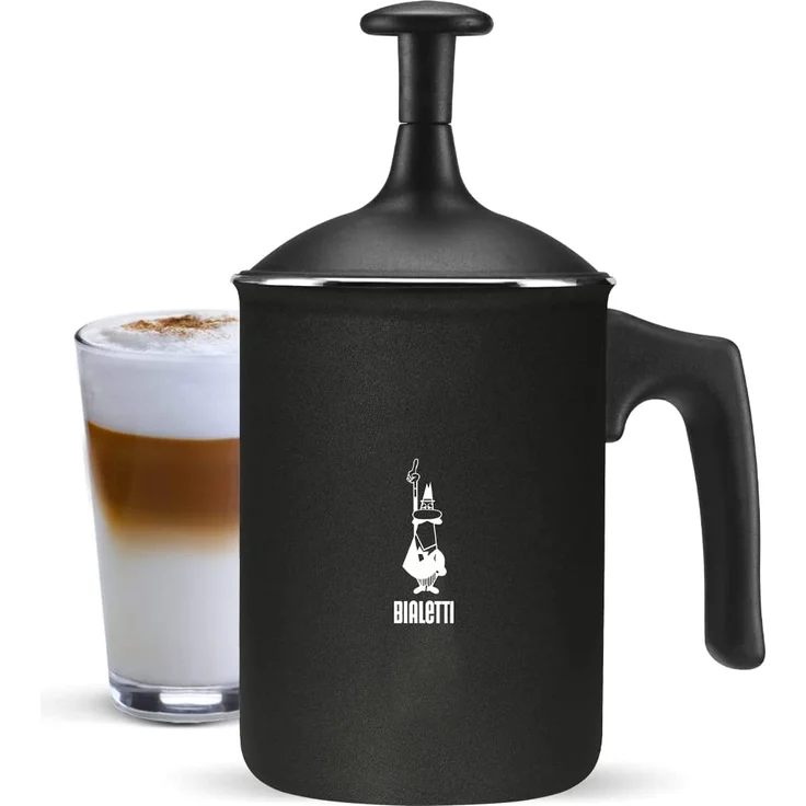 Bialetti Tutto Crema Milchaufschäumer 3 Tassen mit Doppelsieb für einen stabilen Milchschaum, 0.5 L, schwarz – Bild 2