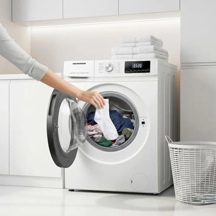 Heinner HWDM-H8514A Waschtrockner 8 kg Trocknen / 5 kg Waschen, 1400 U/min, Allergie-Dampf, Energieeffizienzklasse A, Weiß – Bild 7