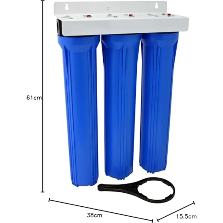 Naturewater NW-BRK03 3 Stufen Wasserfilter, 5 µ, 26,16 mm (3/4") Filtereinsatz, PP Kartusche Filter, Filterschlüssel, Sedimentfilter Aktivkohleblock Aktivkohlegranulat, preisgünstige Lösung für diverse Wasserverunreinigungen – Bild 5