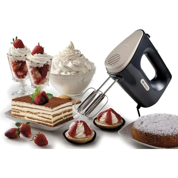 Ariete 1545 Handmixer Breakfast, 450 W, 5 Geschwindigkeiten, Turbo-Funktion, 2 Edelstahl-Schneebesen, Dark & Sahara Grey – Bild 5