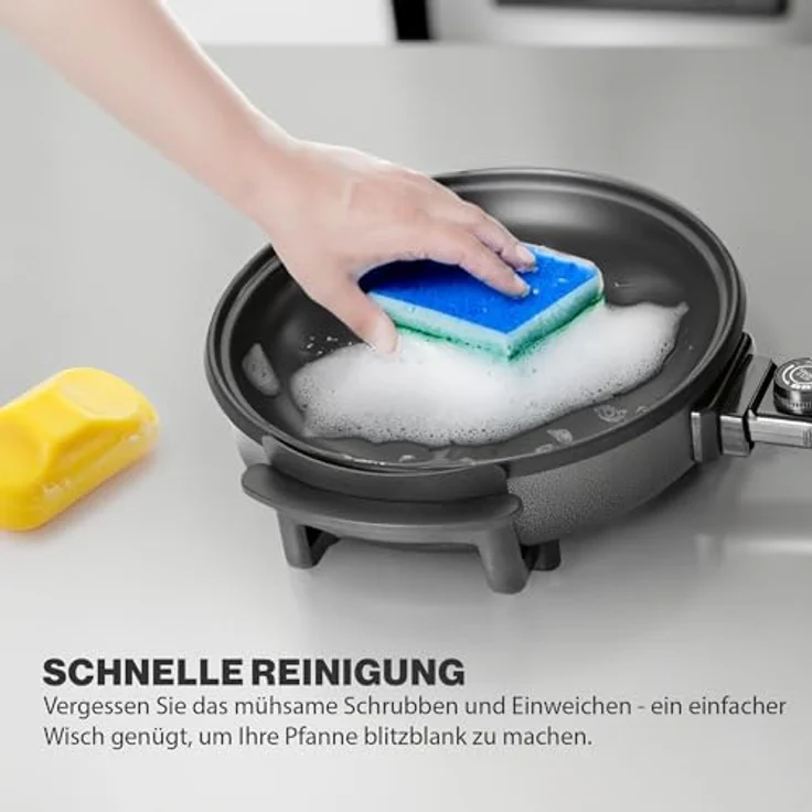 Clatronic PP 3401 Partypfanne zum Kochen, Braten, Dünsten, Auftauen und Warmhalten, 1550 Watt – Bild 6