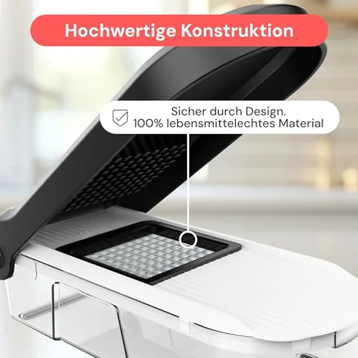 Fullstar Gemüseschneider und Mandoline, 6-in-1 mit rostbeständigen Edelstahlklingen, kompakt und spülmaschinenfest, schwarz – Bild 5
