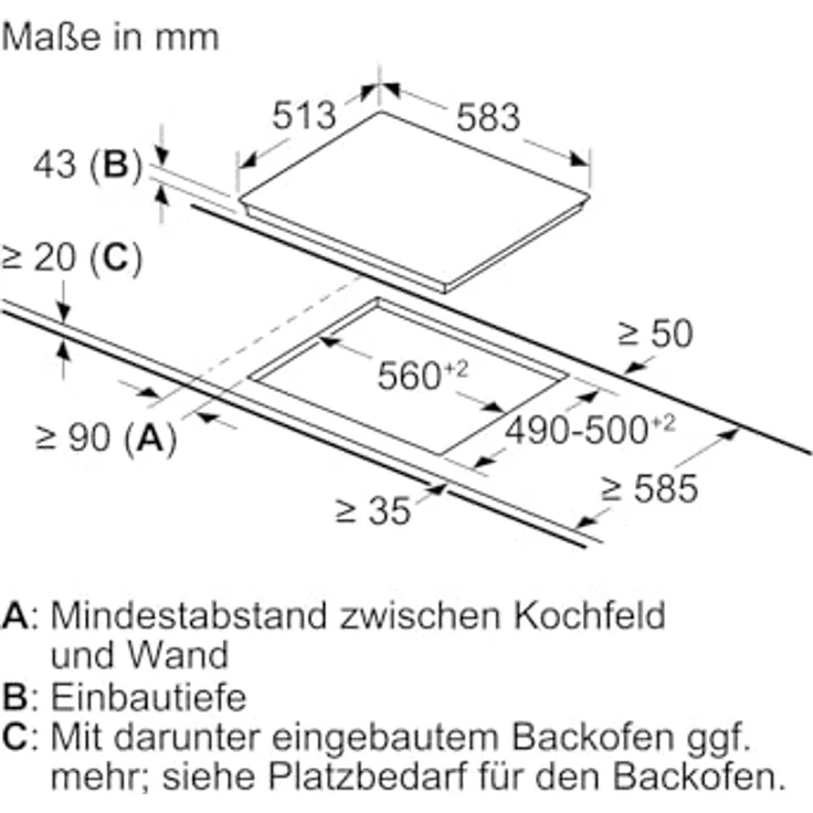Neff N 50, Elektrokochfeld, 60 cm, herdgesteuert, Schwarz, Mit Rahmen aufliegend, M16SRF0L0, Kochfeld, Schwarz – Bild 5