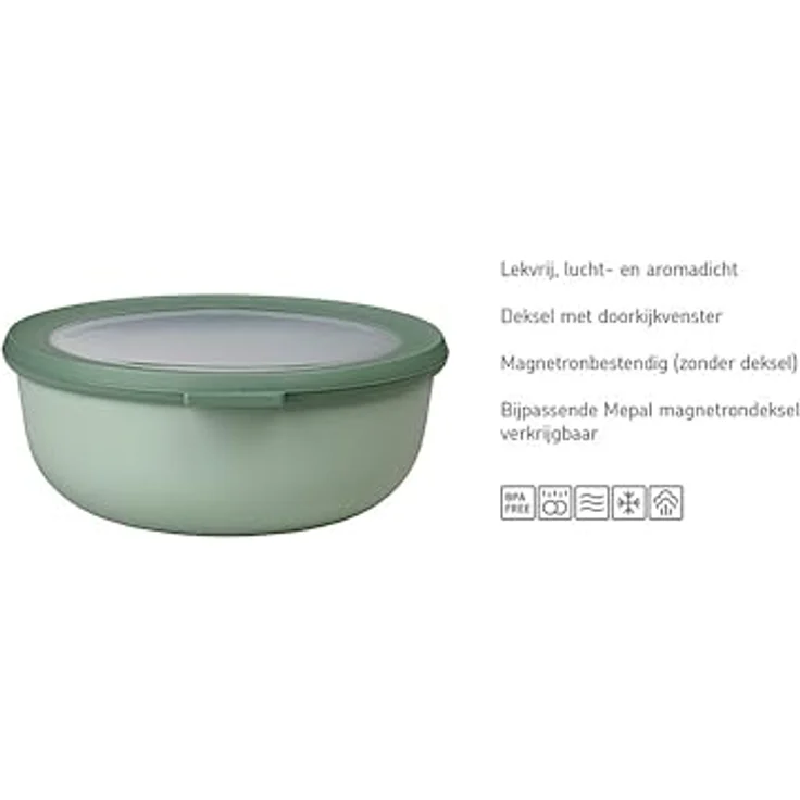 Mepal Multischüssel Cirqula rund – Nordic sage – 750 ml Inhalt – mit abnehmbarem Deckel – bruchfestes Material - auslaufsicher – tiefkühlgeeignet - spülmaschinengeeignet – Bild 6
