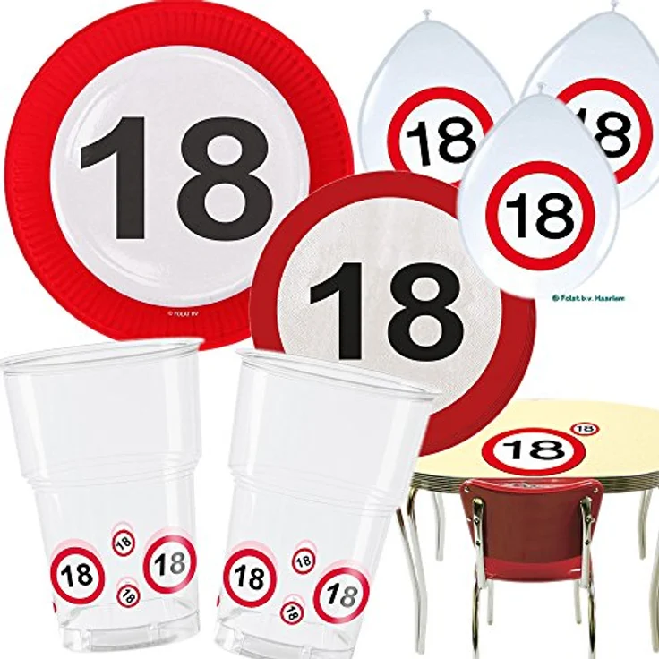 Runde Servietten mit Zahl 18 – Bild 3