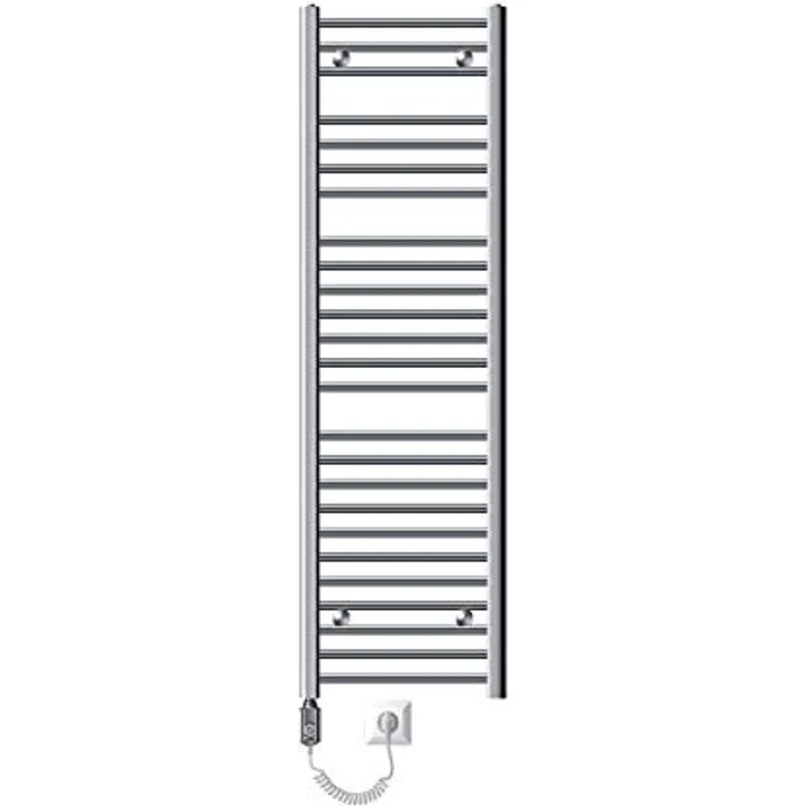 LuxeBath Elektrischer Badheizkörper Sahara 400x1500 mm Chrom, 1200W mit Thermostat & Digitalanzeige, Handtuchwärmer und Trockner – Bild 3