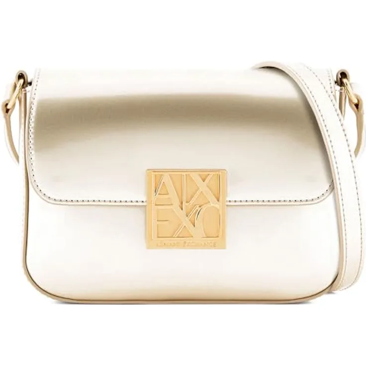 Armani Exchange Amy Mini Bag Umhängetasche, 17 cm, goldfarben aus 100% Polyurethan