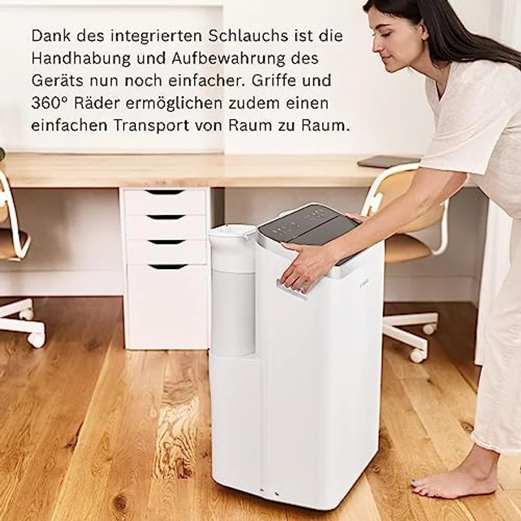 Bosch Cool 4000 Mobiles Klimagerät - 3-in-1: Klimagerät, Luftentfeuchter, Ventilator - 2,6 kW für Räume bis zu 35m² - Mit Auto-Modus, Silent-Modus & Sleep-Modus (48 db (A)) [Energieklasse A+] – Bild 4
