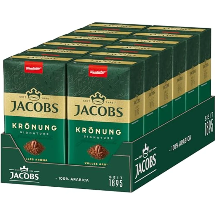 Jacobs Filterkaffee Krönung Klassisch, gemahlener Kaffee, 12er Pack (12 x 500 g) – Bild 2