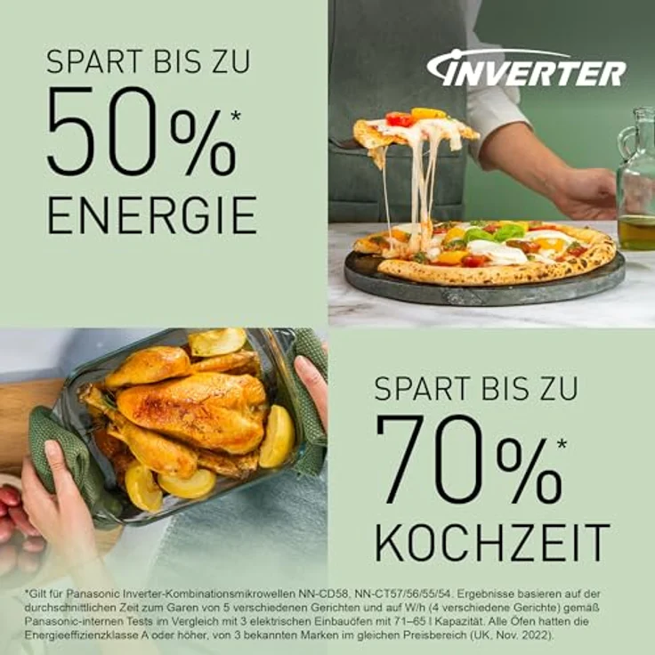 Panasonic NN-CT57RMEPG Mikrowelle Silber, 1000W, Grillfunktion, Heißluft-Funktion, digitaler Timer, LCD-Display, 34-cm-Drehteller – Bild 10
