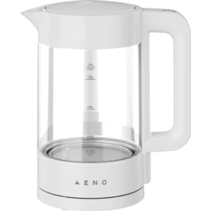 Aeno EK5 Elektrischer Wasserkocher, 1,7 Liter, Glas, Temperaturregelung 40-100°C, Strix-Technologie, LED-Beleuchtung