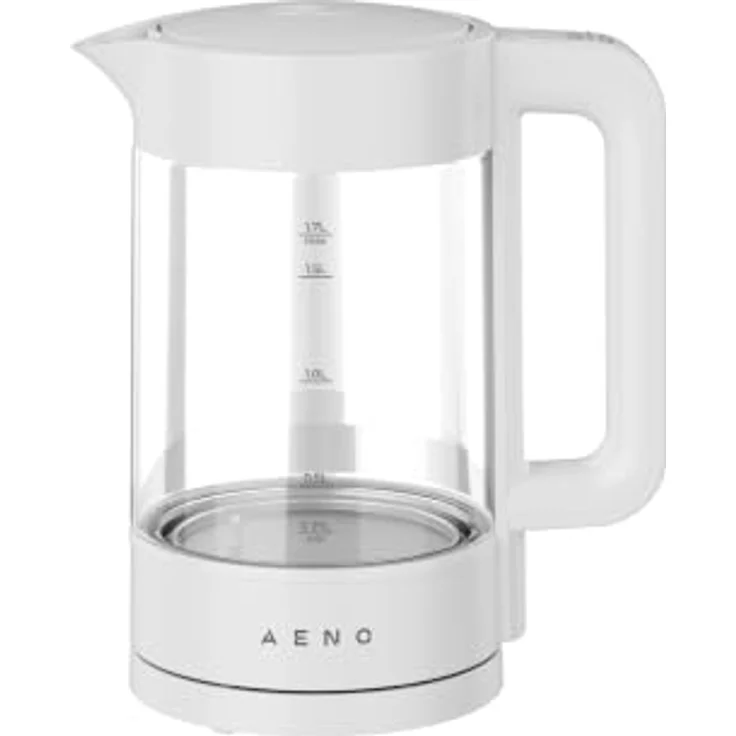 Aeno EK5 Elektrischer Wasserkocher, 1,7 Liter, Glas, Temperaturregelung 40-100°C, Strix-Technologie, LED-Beleuchtung – Bild 1