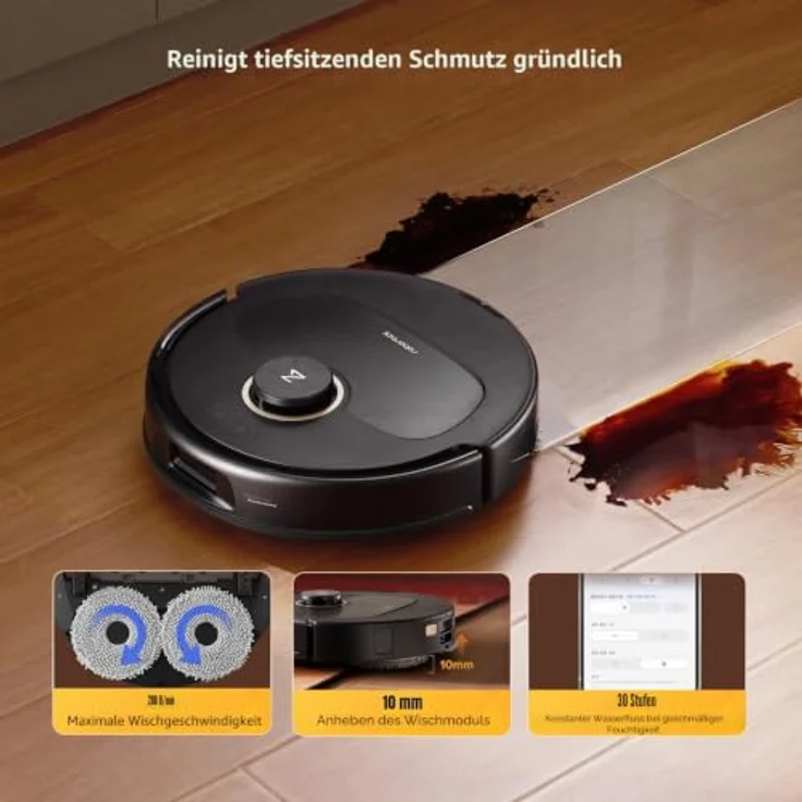 Roborock Qrevo 5AE, Staubsauger Roboter mit intelligentem Reinigungssystem, Schwarz – Bild 6