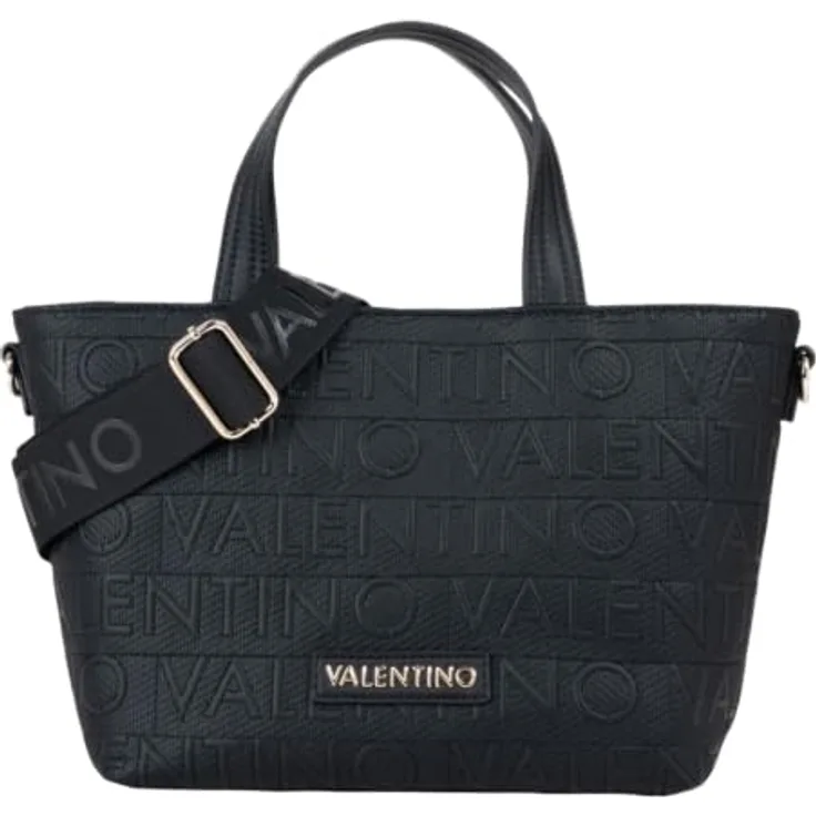 Valentino Sveva Shopper Tasche 33 cm, schwarz, 100% Polyurethan