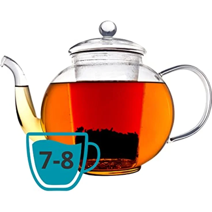 Verona einwandige Glas-Teekanne 1,5L inkl. Filter – Bild 4