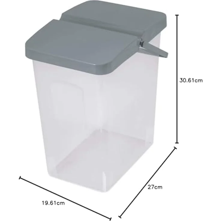 BranQ 10 L Behälter Waschpulver Futterbehalter Unibox mit Deckel Aufbewahrungsbox Bad Küche (Grau) – Bild 2