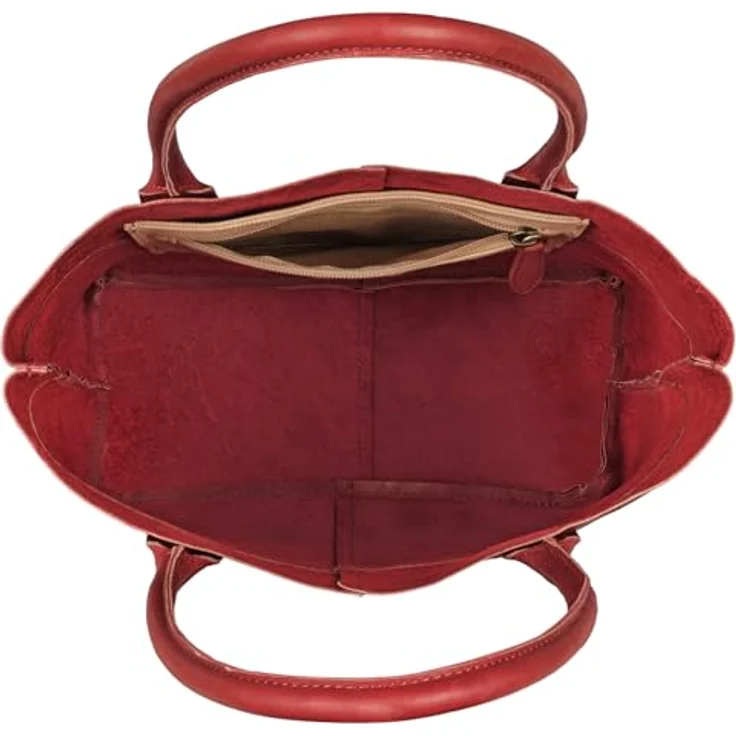 Benthill Shopper Damen Echt Leder Schultertasche Vintage Handtasche Hochwertiger Beutel, Reißverschlussfach, Braun – Bild 4