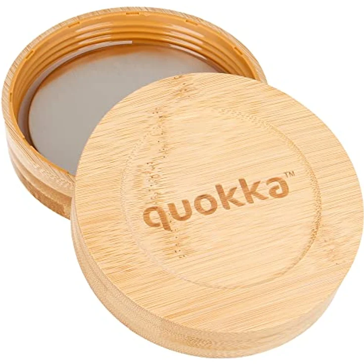 Quokka Deli Glas Foodbehälter, auslaufsichere Lunchbox mit Bambusdeckel und rutschfester Silikonhülle, 500 ml, Blau – Bild 3