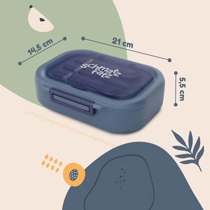 Klarstein Bunko Lunchbox 3 Fächer, BPA-frei mit 3-tlg. Besteck, 21 x 14,5 x 5,5 cm, luftdicht verschlossen – Bild 6