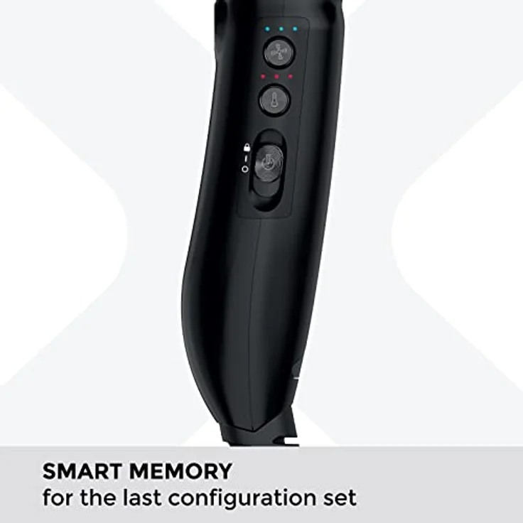 GAMMA+ XCELL S Ionic Haartrockner, 290 g Ultraleichter Haartrockner mit bakterientötender Wirkung, Leise, Smart Memory, LED-Schnittstelle, Selbstreinigende Technologie (SCHUKO-Stecker, Mattes Schwarz) – Bild 4