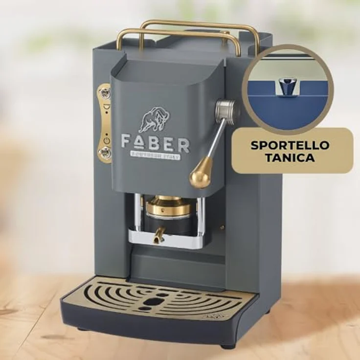 Faber Coffee Machines Faber Pro Deluxe 3.0, Kaffeepadmaschine in Messing mit ESE-Pads, hygienischem Glaskessel und magnetisch abnehmbarer Brühgruppe – Bild 6