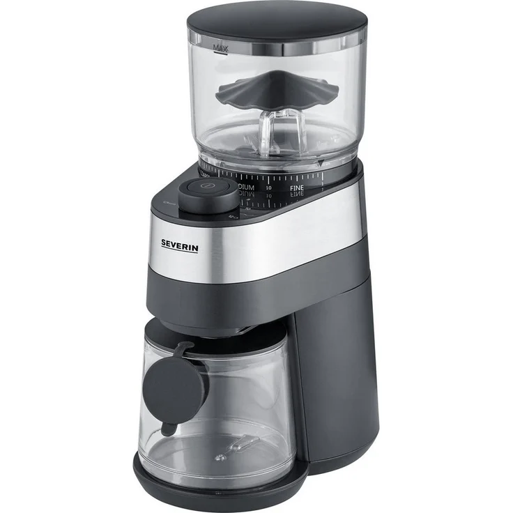 Severin KM 3880, Elektrische Kaffeemühle mit Edelstahl-Scheibenmahlwerk, 30-stufig einstellbar, schwarz – Bild 1