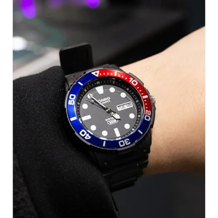 CASIO TIMELESS COLLECTION Quarzuhr MRW-230H-1E2VEF, Herrenuhr, analog, Wochentag, Neo-Display, schwarz – Bild 5