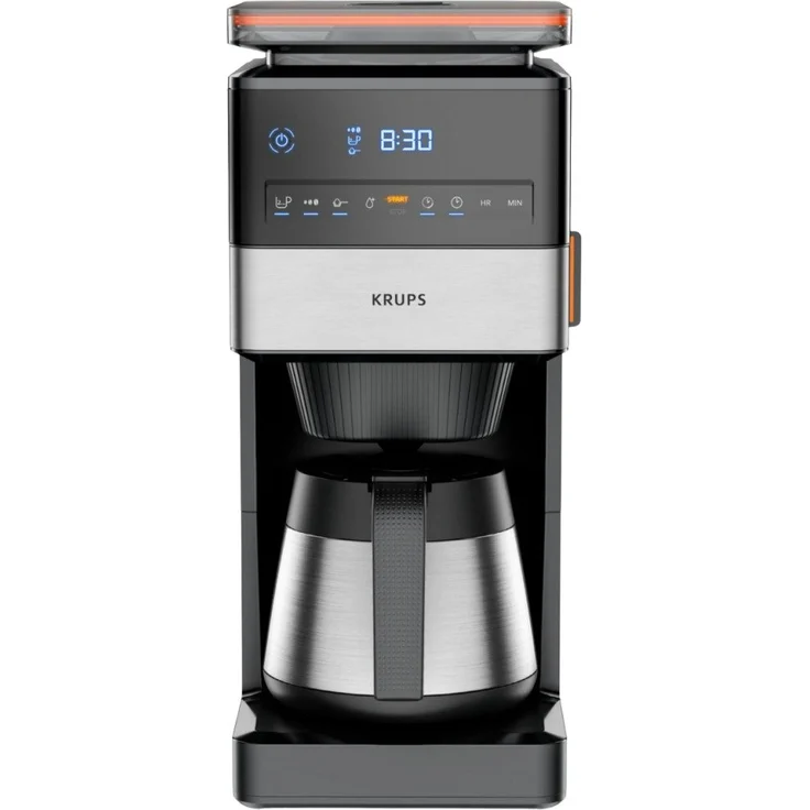 Krups KT8428 Grind Aroma XL Thermo Filterkaffeemaschine schwarz/edelstahl, 15 Tassen, Timer, Edelstahl Kanne, 1000 W – Bild 1