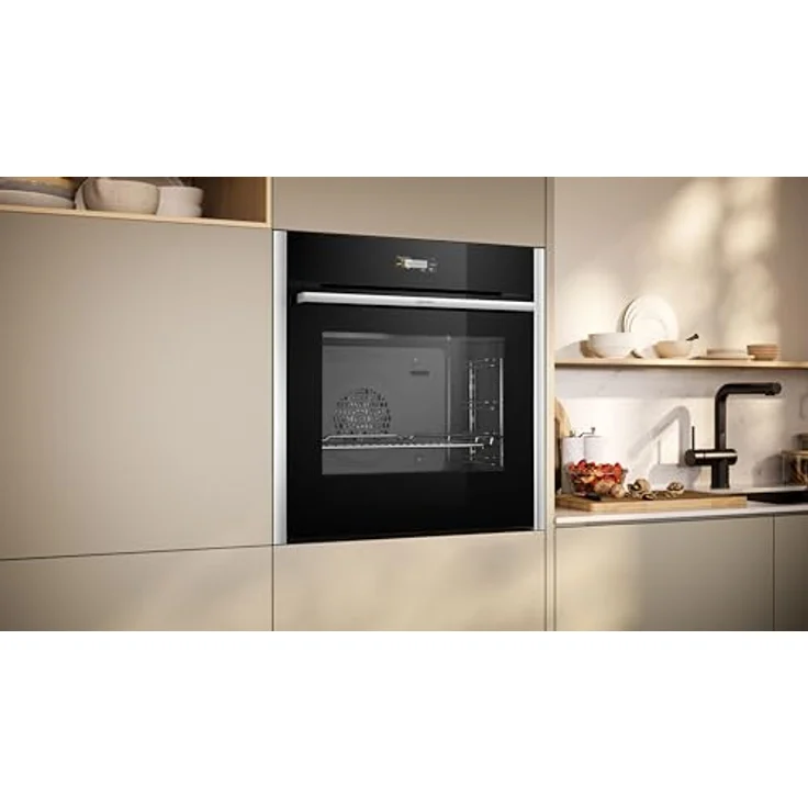 Neff B24CR31N0, N70, CircoTerm, Klapptür Einbaubackofen, 60x60cm, Edelstahl, 3.7 Zoll Full Touch TFT-Farb- und Grafikdisplay, Home Connect, Soft Opening – Bild 3