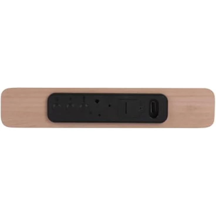 Karlsson Digitalwecker Retro Flat Mouse Grey, Wecker mit Qi-Ladegerät und USB-Ports, digitale LED-Anzeige, Batteriebetrieb und Netzbetrieb – Bild 4