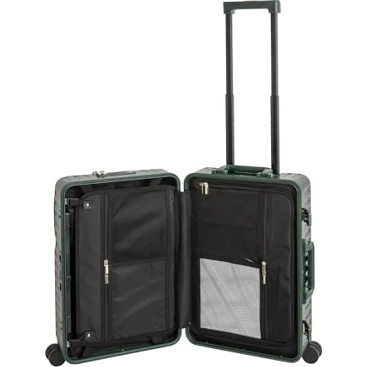 Travelhouse Hartschalen-Trolley Roma, 4 Rollen, mit USB und Getränkehalter, Aluminium-Rahmen & Polycarbonat Hartschale, 55 cm, blau – Bild 5