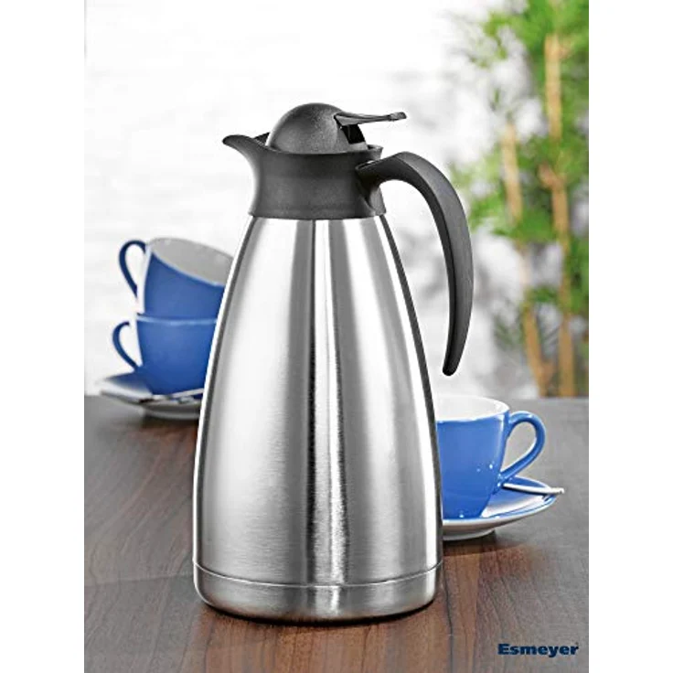 Esmeyer Isolierkanne Thermoart 1,5 Liter, Edelstahl, Silber-schwarz – Bild 4