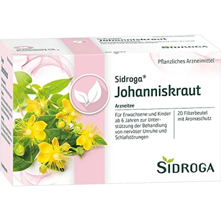 Sidroga Johanniskraut Tee, Filterbeutel 20x1,75 g für nervöse Unruhe und Schlafstörungen – Bild 1