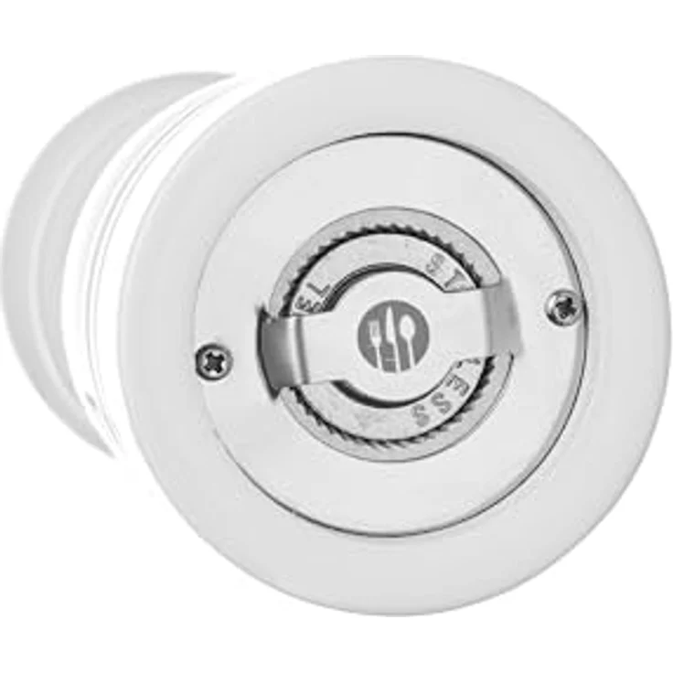 HENDI Salzmühle, einstellbar mit Keramik-Mahlwerk, glänzend, Holz, Weiß, 50x(H)113mm – Bild 2