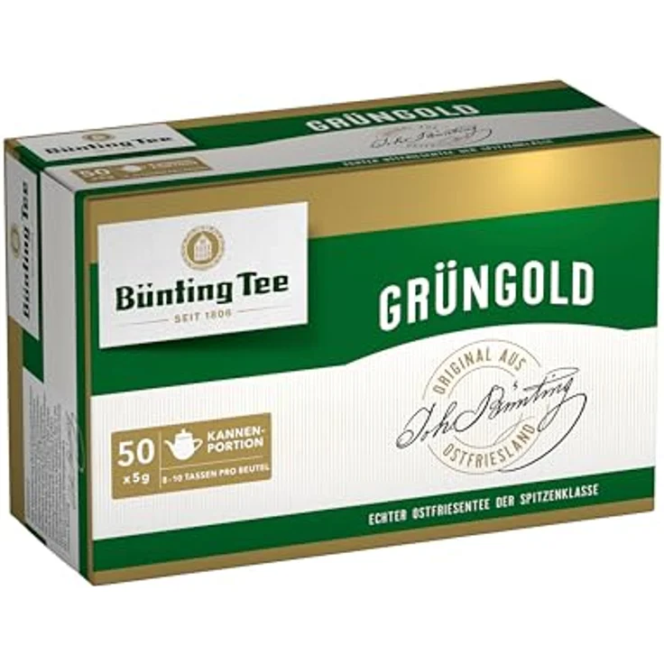 Bünting Tee Grüngold, 50 Großkannenbeutel – Bild 2