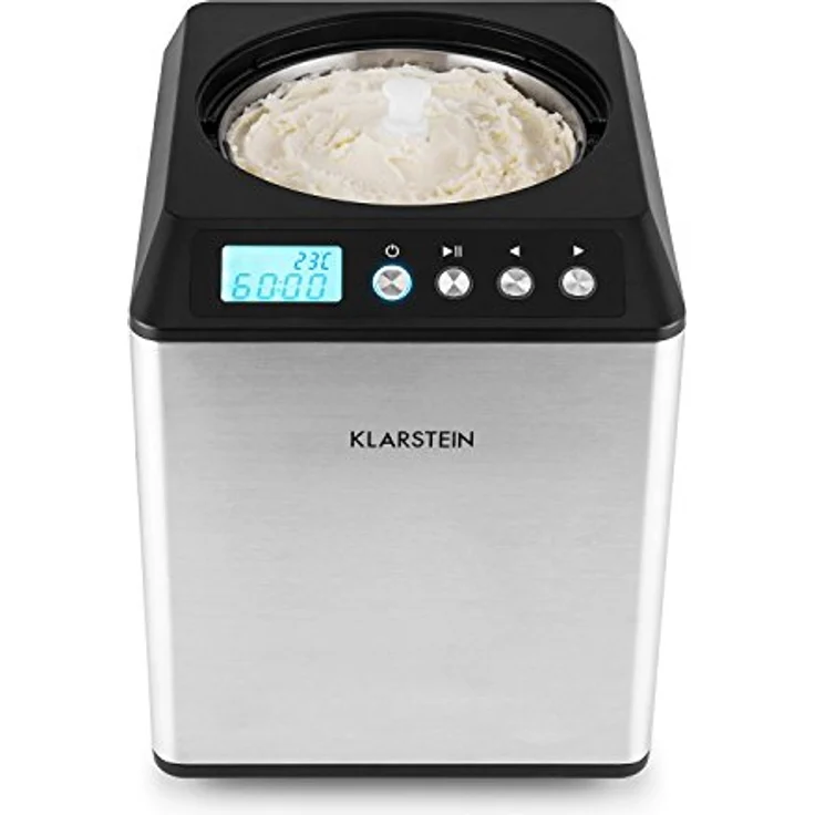 Klarstein Vanilly Sky Family Eismaschine, 250W, Kühlhaltefunktion, 2,5L, Timer, LED-Display, silber – Bild 6