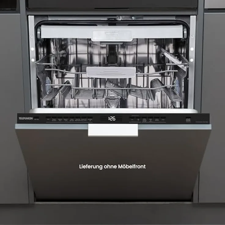 Telefunken GEV6014A Geschirrspüler 60 cm vollintegrierbar, 14 Gedecke, 9 Programme, Aquastop, energieeffizient, leise 44 dB