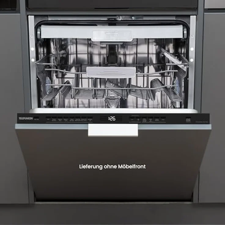 Telefunken GEV6014A Geschirrspüler 60 cm vollintegrierbar, 14 Gedecke, 9 Programme, Aquastop, energieeffizient, leise 44 dB – Bild 1