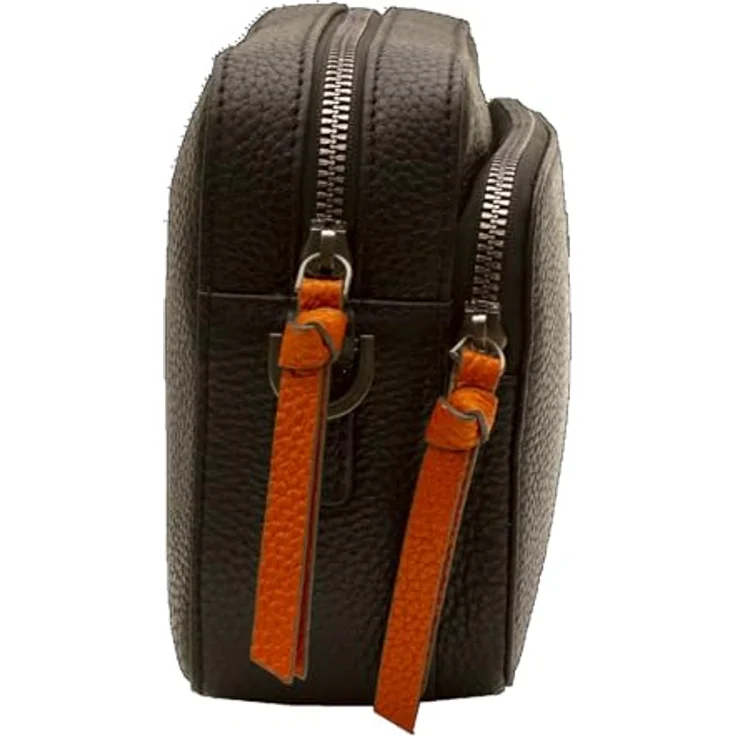 Braun Büffel Umhängetasche Novara 26341, Schwarz, aus hochwertigem genarbtem Rindleder mit praktischer Fächereinteilung – Bild 3