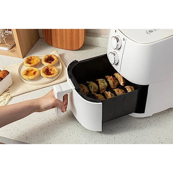 Linsar Heißluftfritteuse 4L, 1400 W, manuelle Bedienung über 2 Drehregler, fettfreies Frittieren und Backen – Bild 7