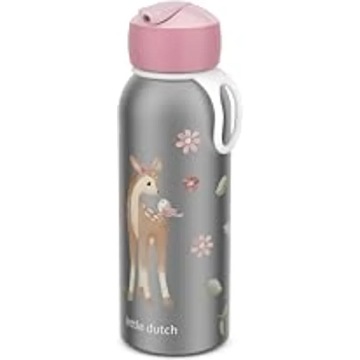 Mepal Thermoflasche Flip-up Campus Little Dutch, isolierte Edelstahl-Trinkflasche für Kinder, 350 ml, Fairy Garden, 9 Stunden heiß & 12 Stunden kalt, BPA-frei, auslaufsicher