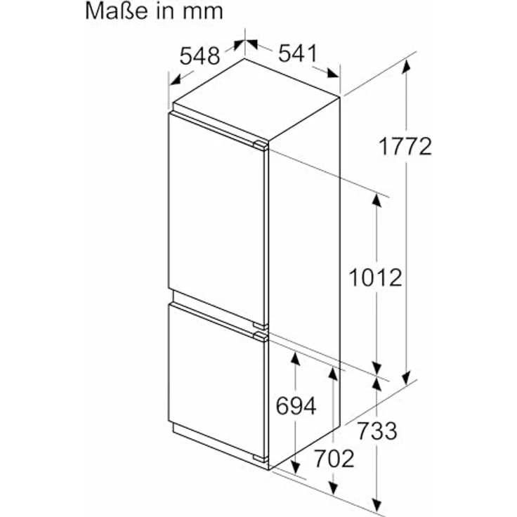 Neff, KI7861FE0, FreshSafe; Kühl-Gefrierkombination 177,2x54,1cm; N30; EEK: E; Nutzinhalt gesamt: 260; 39 dB; Flachscharnier; Kühlraum: 184 Nutzinhalt; Gefrierraum: 76 Nutzinhalt – Bild 4