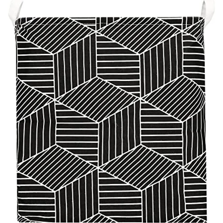 SPRINGOS Wäschesammler Wäschetruhe Viereckiger Wäschesack mit Henkel, schwarz, 35 Liter, wasserfestes Innenmaterial, modernes Design – Bild 2