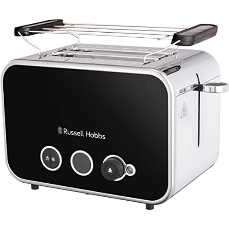 Russell Hobbs Toaster [für 2 Scheiben] Distinctions Edelstahl Schwarz (extra breite Toastschlitze, inkl.Brötchenaufsatz, 6 Bräunungsstufen + Auftau-&Aufwärmfunktion, Lift&Look-Funktion, 1600W)26430-56 – Bild 1