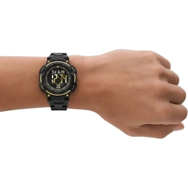 SKECHERS Herren Analog Quartz Uhr SR1019, 45 mm Gehäuse, schwarzes Zifferblatt, schwarzer Polyurethangurt, wasserdicht bis 50 m – Bild 2