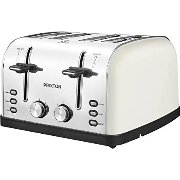 Prixton Bianca 4-Schlitz-Toaster, inkl. Brötchenaufsatz, 1900 W, Edelstahl, 7 Bräunungsstufen – Bild 4