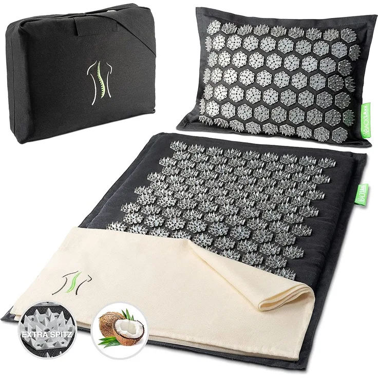 BACKLAxx® Akupressurmatte "Intensiva" Set, umweltfreundlich, 4853 Nadeln, Halbleinen (Blau)
