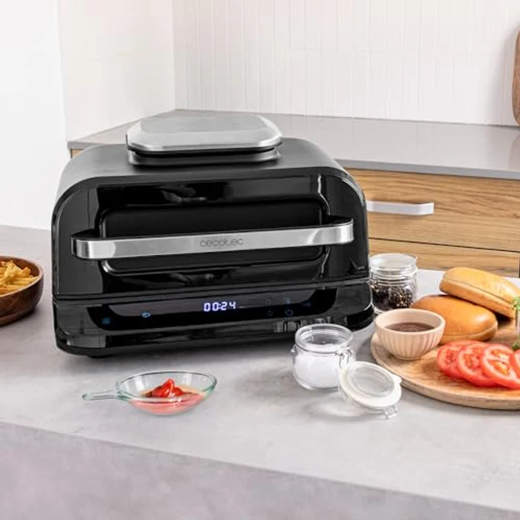 Cecotec Cecofry FireDome 6000, Grill-Heißluftfritteuse ohne Öl, 6 L, 2400 W, 6 Kochmodi, 4 Grillstufen, einstellbares Thermostat, inklusive Temperatursensor und Zubehör – Bild 2